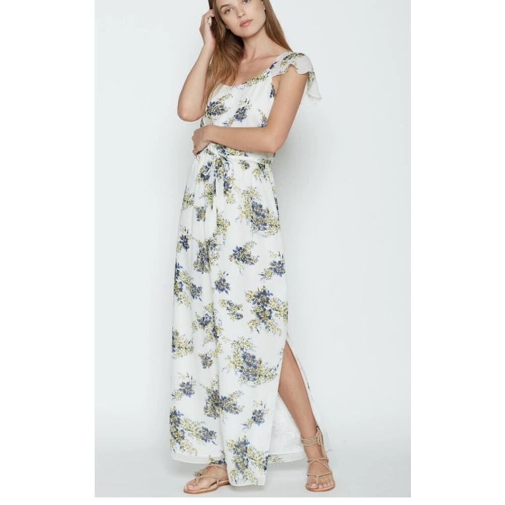 Joie Astilbe 100% Silk Floral Tie-Waist Maxi Dress Small
